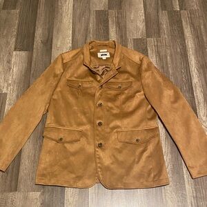 Joseph Abboud Caramel Suede Military Field Jacket